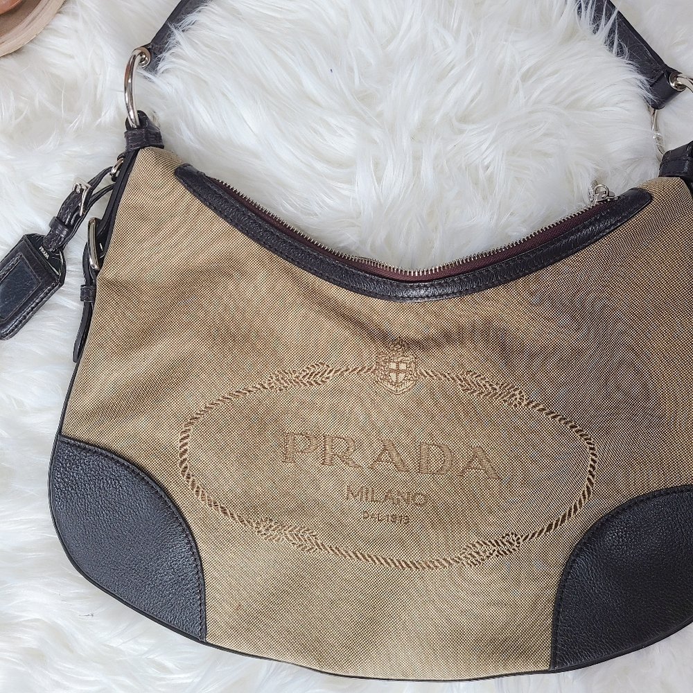PRADA Luxurious Jacquard Logo Hobo Bag - Picture 8 of 16